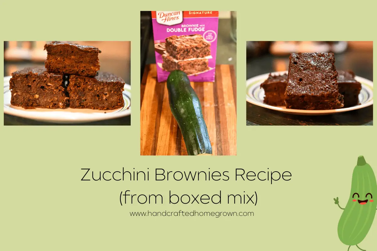 Zucchini Brownies Recipe (from boxed mix) Handcrafted Homegrown