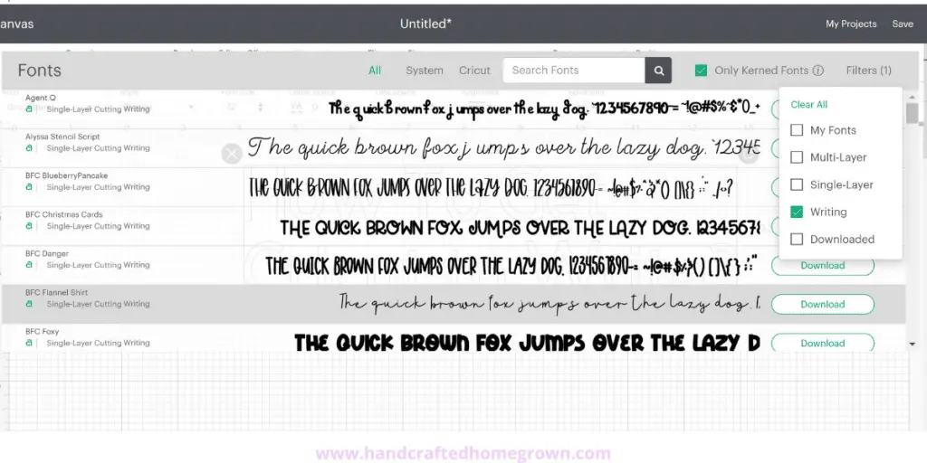 Choosing a Cricut Handwriting Font